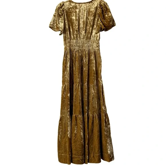 Anthropologie Velvet Somerset Jewel Toned Maxi Dress Tiered Empire Waist  Small